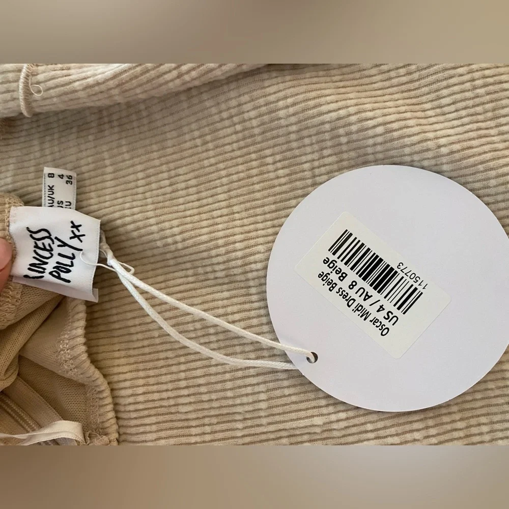 *NWT* Princess Polly Ribbed Maxi Oscar Dress - Oatmeal - Picture 7 of 8